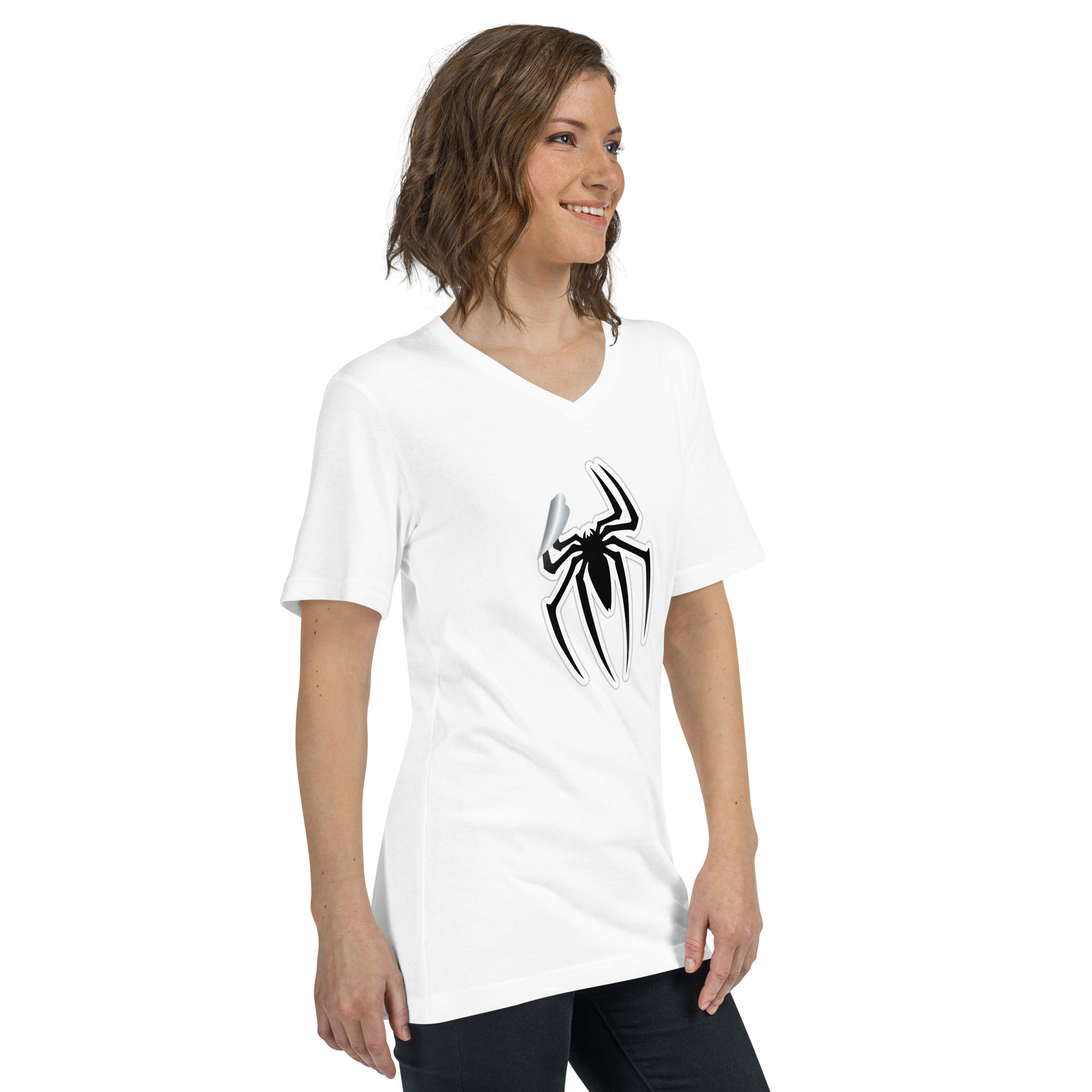 Spider-Man Logo Unisex Short Sleeve V-Neck T-Shirt - Image 2